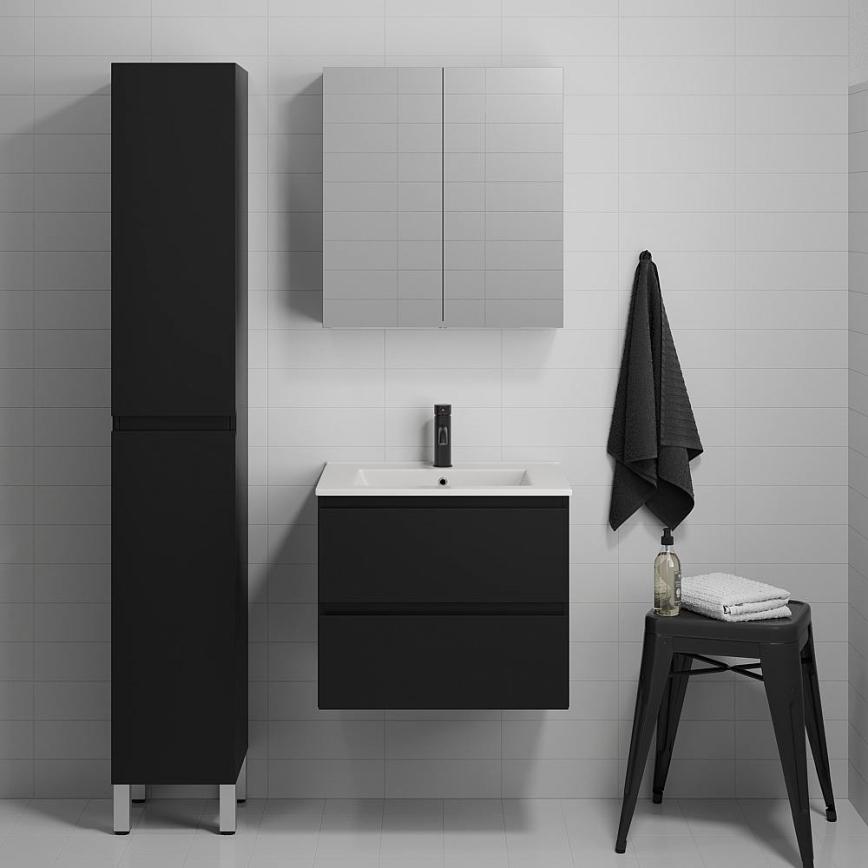 Meuble de salle de bains avec lavabo KENWOOD 61x52x47 cm, noir