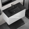 Meuble de salle de bains avec lavabo KENWOOD 91 cm blanc/noir