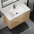 Meuble de salle de bains avec lavabo KENWOOD 91 cm chêne/blanc