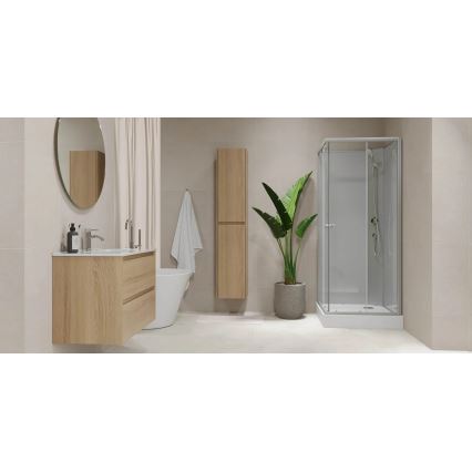 Meuble de salle de bains avec lavabo LYKE 80 cm chêne
