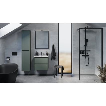 Meuble de salle de bains avec lavabo MOLDE 60x55x46 cm, vert