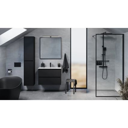 Meuble de salle de bains avec lavabo MOLDE 80 cm noir