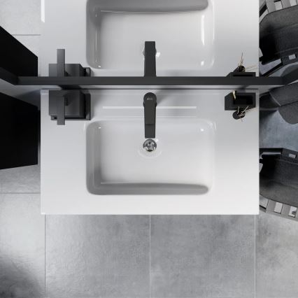 Meuble de salle de bains avec lavabo MOLDE 80 cm noir