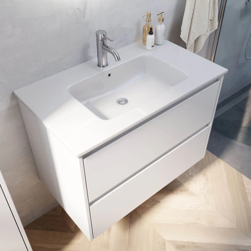 Meuble de salle de bains avec lavabo MOLDE 80x55x46 cm, blanc