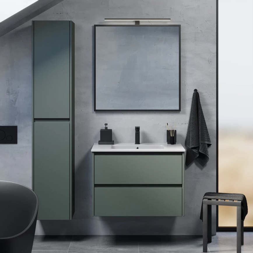 Meuble de salle de bains avec lavabo MOLDE 80x55x46 cm vert