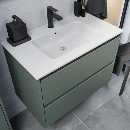 Meuble de salle de bains avec lavabo MOLDE 80x55x46 cm vert