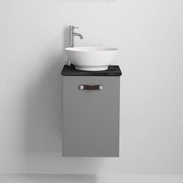 Meuble de salle de bains avec lavabo TAARNHOLM gris