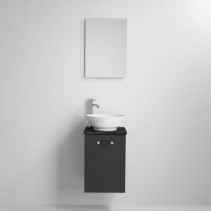 Meuble de salle de bains avec lavabo TAARNHOLM, noir