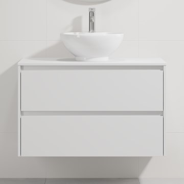 Meuble de salle de bains avec lavabo TRONDHEIM/DRAMMEN 90x57x46 cm blanc