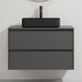 Meuble de salle de bains avec lavabo TRONDHEIM/LJORDAL 90x57x46 cm anthracite/noir
