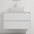 Meuble de salle de bains avec lavabo TRONDHEIM/LJORDAL 90x57x46 cm blanc