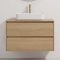 Meuble de salle de bains avec lavabo TRONDHEIM/LJORDAL 90x57x46 cm chêne/blanc