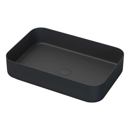 Meuble de salle de bains avec lavabo TRONDHEIM/LJORDAL 90x57x46 cm noyer/noir
