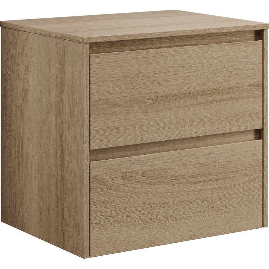 Meuble de salle de bains avec lavabo TRONDHEIM/VIKEDAL 60 x 57 x 46 cm chêne/blanc