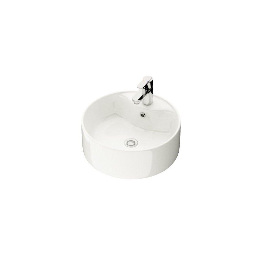 Meuble de salle de bains avec lavabo TRONDHEIM/VIKEDAL 60 x 57 x 46 cm chêne/blanc