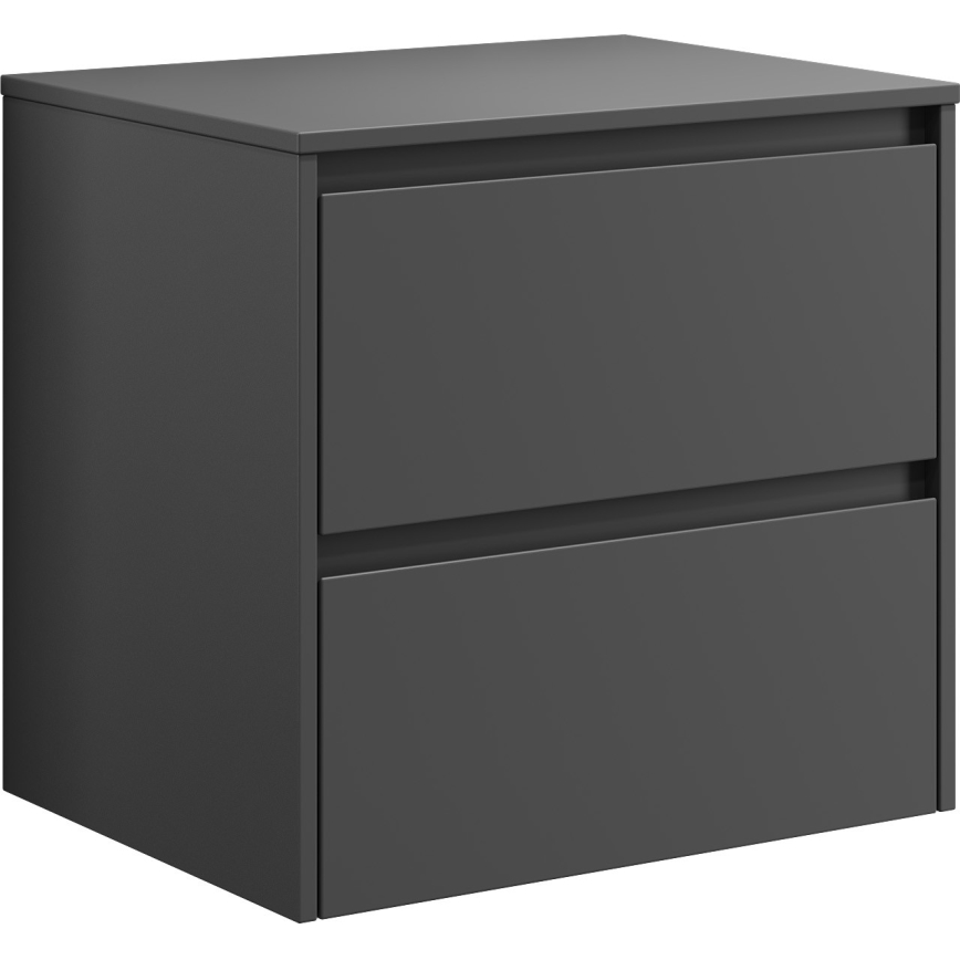 Meuble de salle de bains avec lavabo TRONDHEIM/VIKEDAL 60x57x46 cm anthracite/blanc