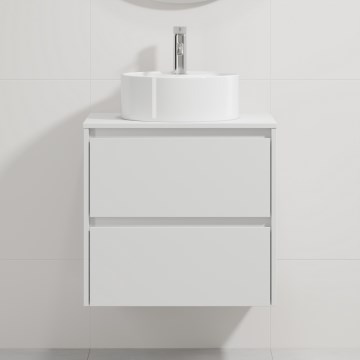 Meuble de salle de bains avec lavabo TRONDHEIM/VIKEDAL 60x57x46 cm blanc