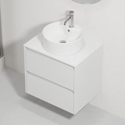 Meuble de salle de bains avec lavabo TRONDHEIM/VIKEDAL 60x57x46 cm blanc
