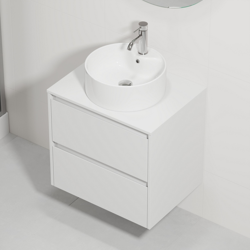 Meuble de salle de bains avec lavabo TRONDHEIM/VIKEDAL 60x57x46 cm blanc