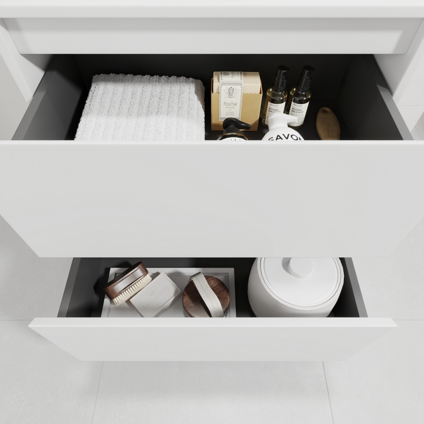 Meuble de salle de bains avec lavabo TRONDHEIM/VIKEDAL 60x57x46 cm blanc