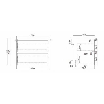 Meuble de salle de bains avec lavabo TRONDHEIM/VIKEDAL 60x57x46 cm blanc