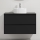 Meuble de salle de bains avec lavabo TRONDHEIM/VIKEDAL 90x57x46 cm noir/blanc