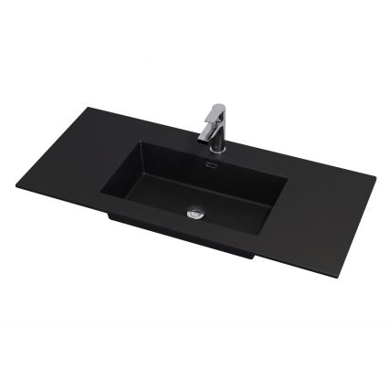 Meuble de salle de bains avec vasque GRIBSKOV 100 cm, marron/chêne/noir