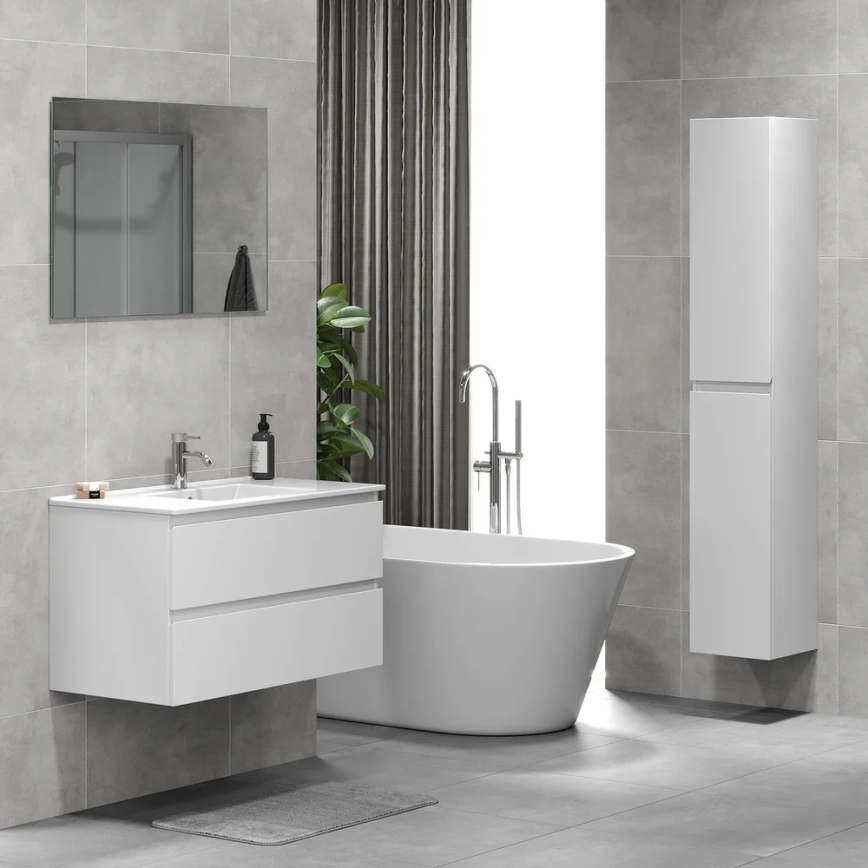 Meuble de salle de bains avec vasque KENWOOD 91 cm blanc