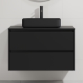 Meuble de salle de bains avec vasque TRONDHEIM/LJORDAL 90x57x46 cm noir