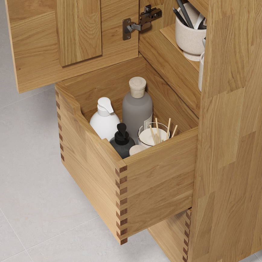 Meuble de salle de bains GRIBSKOV 175 cm beige/chêne