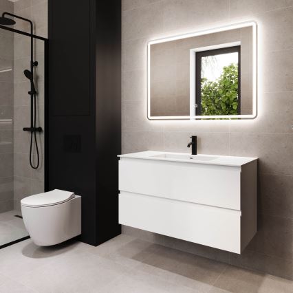 Meuble de salle de bains HELSINKI 100 cm avec lavabo, blanc