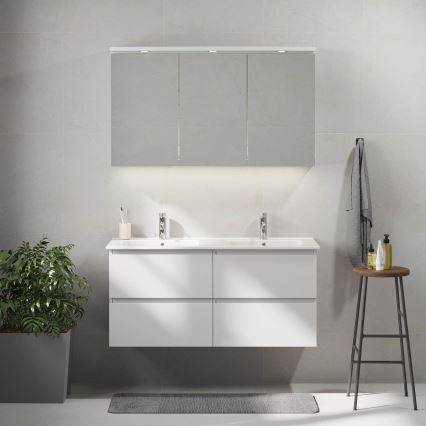 Meuble de salle de bains HELSINKI 120 cm avec lavabo, blanc