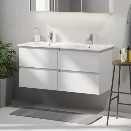 Meuble de salle de bains HELSINKI 120 cm avec lavabo, blanc