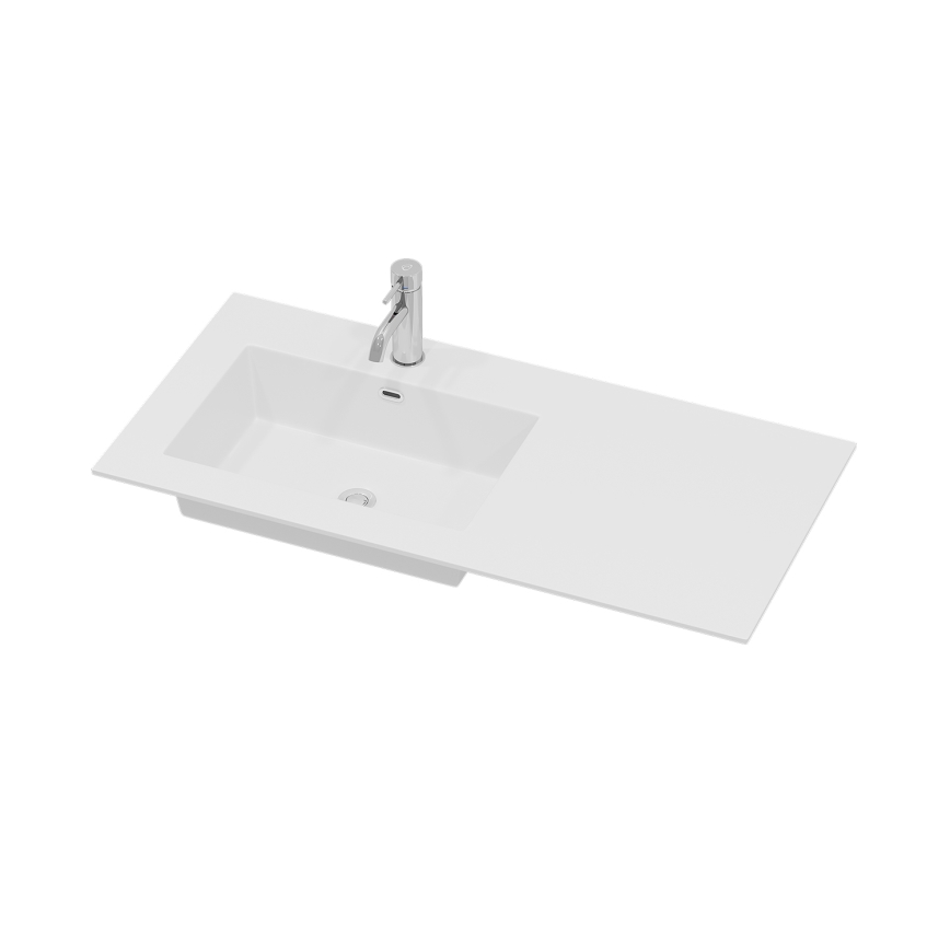 Meuble de salle de bains HELSINKI 95 cm avec lavabo — version gauche, finition noire