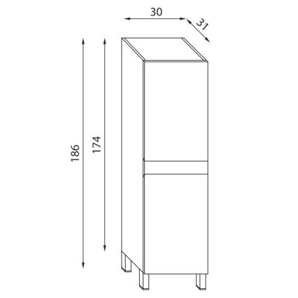 Meuble de salle de bains HENRY 186 cm blanc mat