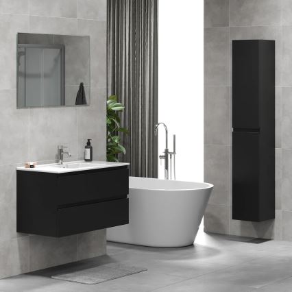Meuble de salle de bains HENRY 91 cm avec lavabo, noir
