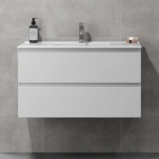 Meuble de salle de bains HENRY 91 cm avec vasque, blanc