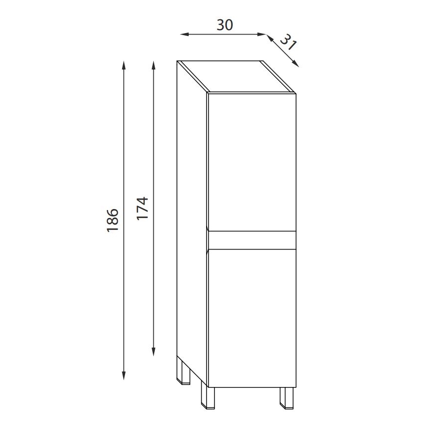 Meuble de salle de bains KENWOOD 186 cm, noyer