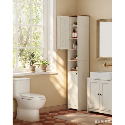 Meuble de salle de bains LEXI 30x170 cm blanc/marron