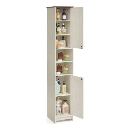 Meuble de salle de bains LEXI 30x170 cm blanc/marron