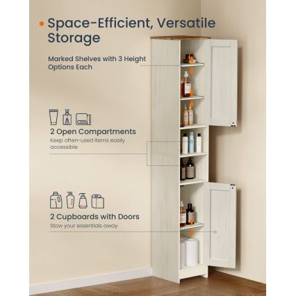 Meuble de salle de bains LEXI 30x170 cm blanc/marron