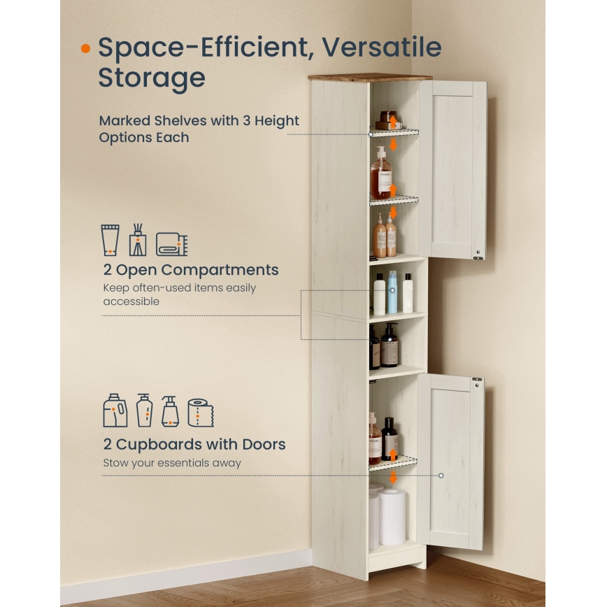 Meuble de salle de bains LEXI 30x170 cm blanc/marron