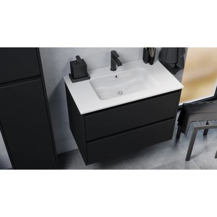 Meuble de salle de bains LYKE 80 cm avec lavabo, noir