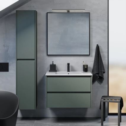 Meuble de salle de bains MOLDE 80 cm avec lavabo, vert
