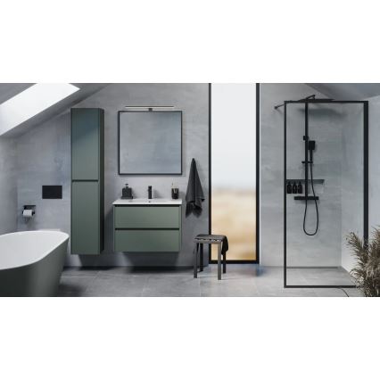 Meuble de salle de bains MOLDE 80 cm avec lavabo, vert