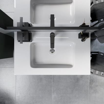 Meuble de salle de bains MOLDE 80 cm avec lavabo, vert