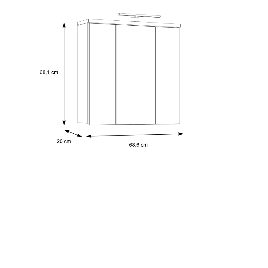 Meuble de salle de bains mural avec miroir VENOM blanc/chêne sonoma