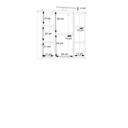 Meuble de salle de bains mural avec miroir VENOM blanc/chêne sonoma