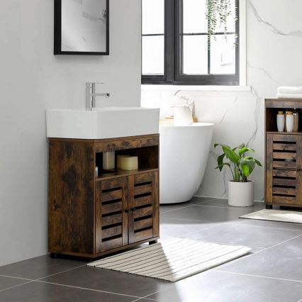 Meuble de salle de bains RENE, coloris marron