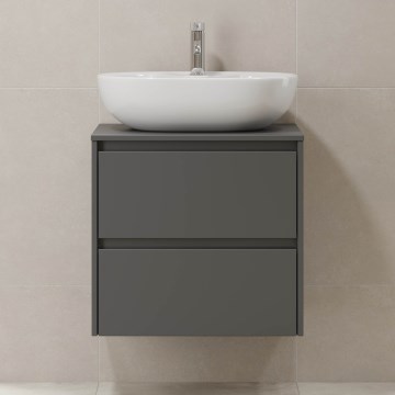 Meuble de salle de bains TRONDHEIM pour lavabo 60 cm anthracite